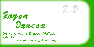 rozsa dancsa business card